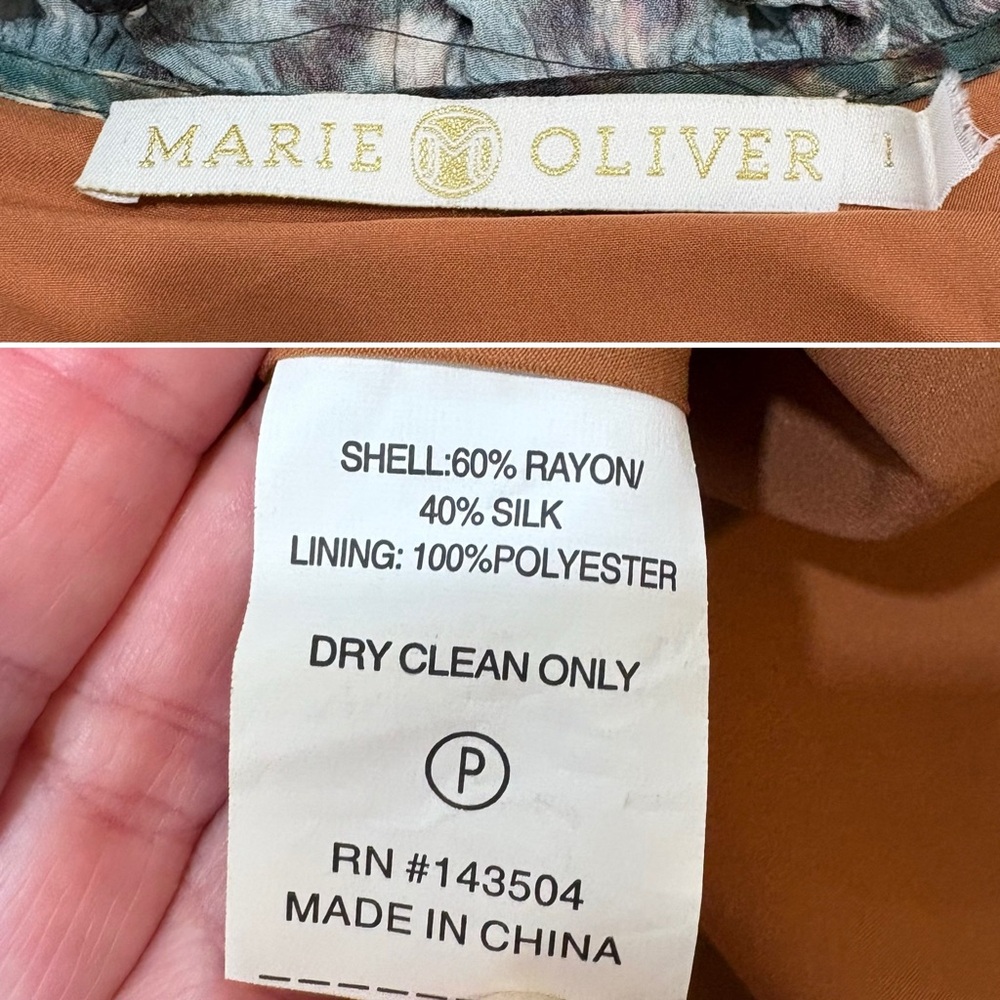 Marie Oliver Frida Dress in Sapphire Reef Print Size L Silk Blend - Picture 8 of 11